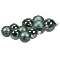 20x stuks glazen kerstballen emerald groen 8 en 10 cm mat/glans