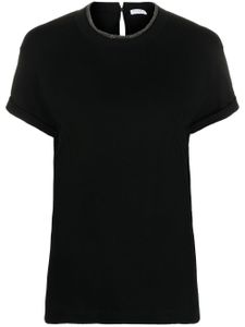 Brunello Cucinelli t-shirt à ornements métalliques - Noir