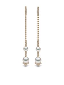 Yoko London boucles d'oreilles Trend en or jaune 18ct ornées de perles et de diamants