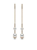 Yoko London boucles d'oreilles Trend en or jaune 18ct ornées de perles et de diamants - thumbnail