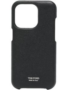 TOM FORD coque d'iPhone 13 en cuir à logo - Noir