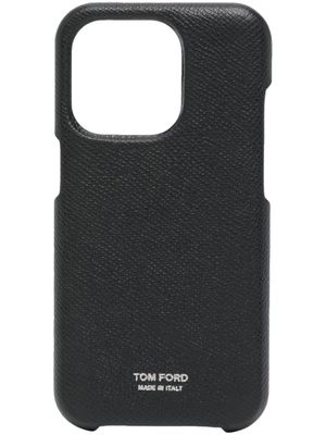 TOM FORD coque d'iPhone 13 en cuir à logo - Noir