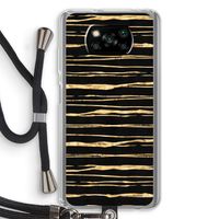 Gouden strepen: Xiaomi Poco X3 Pro Transparant Hoesje met koord
