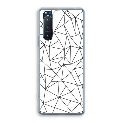 Geometrische lijnen zwart: Sony Xperia 5 II Transparant Hoesje