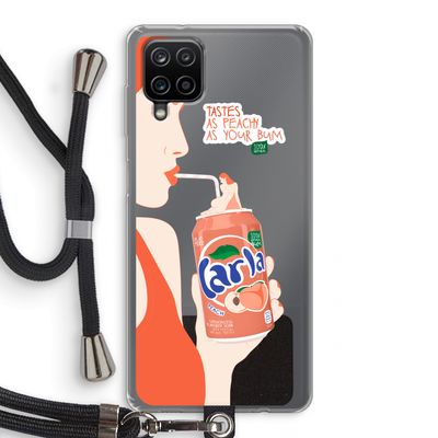 Peach please!: Samsung Galaxy A12 Transparant Hoesje met koord