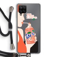 Peach please!: Samsung Galaxy A12 Transparant Hoesje met koord