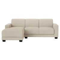 Leen Bakker - Bank Aberdeen Met Chaise Longue Links - Kansas - Stof - Crème - 158x238x84 Cm