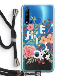 Hello in flowers: Huawei P20 Lite (2019) Transparant Hoesje met koord