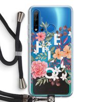 Hello in flowers: Huawei P20 Lite (2019) Transparant Hoesje met koord