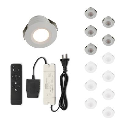 Set LED-inbouwspot met afstandsbediening Valdeno wit 3W dimbaar IP44 1-12 stuks