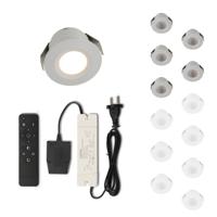 Set LED-inbouwspot met afstandsbediening Valdeno wit 3W dimbaar IP44 1-12 stuks