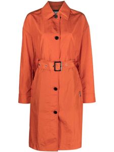 Karl Lagerfeld trench boutonné à taille ceinturée - Orange