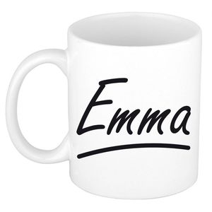 Emma voornaam kado beker / mok sierlijke letters - gepersonaliseerde mok met naam - Naam mokken