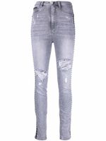 Philipp Plein legging en jean à taille haute - Gris