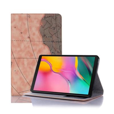 Cartografische textuur horizontale Flip lederen draagtas met houder & card slots & Wallet voor Galaxy tab A 8 0 (2019) (oranje)