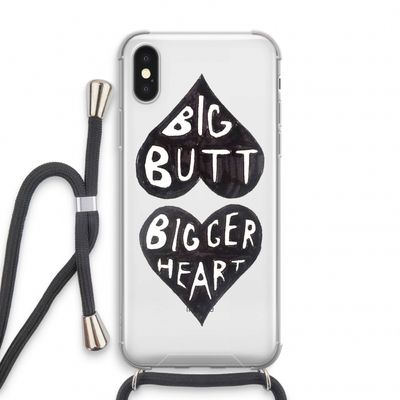 Big butt bigger heart: iPhone XS Transparant Hoesje met koord