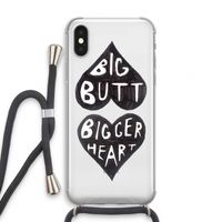 Big butt bigger heart: iPhone XS Transparant Hoesje met koord