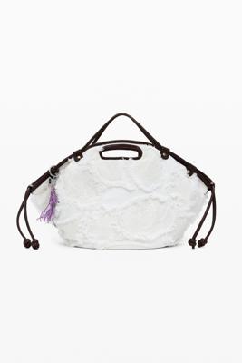 Geborduurde middelgrote tas - WHITE - U