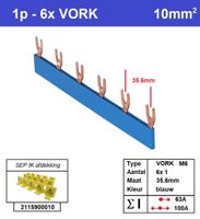 SEP Verdeelkam 1f Vork 6p 36mm blauw F01106B06