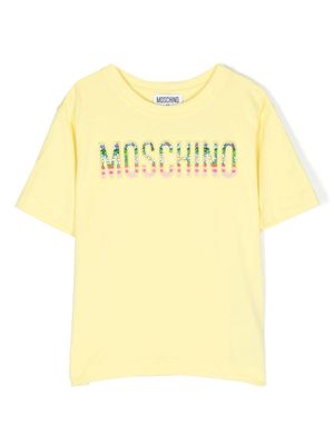 Moschino Kids t-shirt à patch logo - Jaune