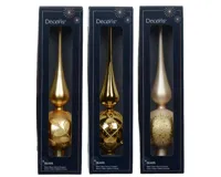 Decoris Piek glas 31cm parel/goud Decoris Piek glas 31cm parel/goud
