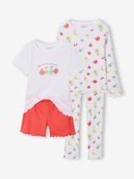 Set pyjama's voor meisjes met lange mouwen ecru