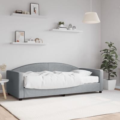 Slaapbank met matras 90x190 cm stof lichtgrijs