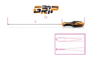 Beta Schroevendraaiers voor verzonken sleufschroeven, lange uitvoering 1264L 6,5X400 - 012640218
