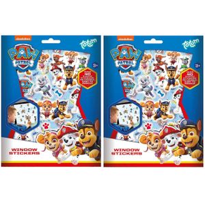 2x pakjes raam/autoraam kinder stickers - 4 velletjes - Paw Patrol thema