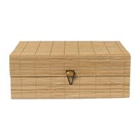 Bamboe kistje met deksel Moos - 9x24x18 cm - naturel