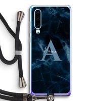 Midnight Marble: Huawei P30 Transparant Hoesje met koord