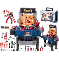 65-delige speelgoed gereedschap werkbank 2 in 1 met accessoires - thumbnail