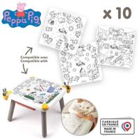 Smoby - Navulkleurplaten voor de creatieve kindertafel - 10 Peppa Pig-kleurplaten
