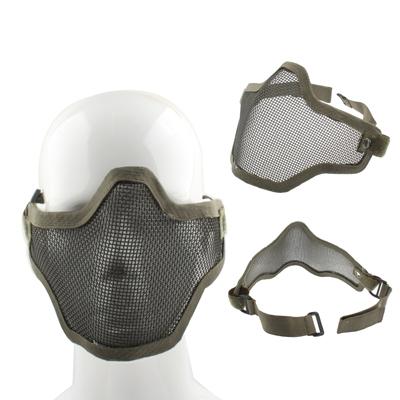 Halve netto Mesh stijl bescherming gezichtsmasker met elastische riem & Velcro (leger-groen)