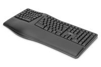 Digitus DA-20157 Toetsenbord Draadloos QWERTZ, Duits Zwart Ergonomisch, Gesplitst toetsenbord, Hotkey-functie