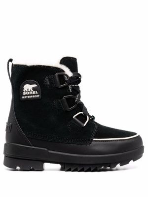 SOREL bottines en daim à doublure en fourrure artificielle - Noir