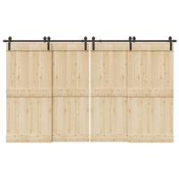 Doos met onderdelen voor schuifdeur 366 cm staal zwart