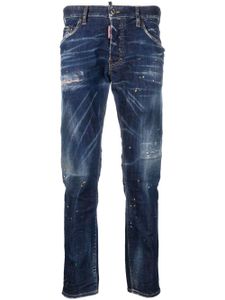 DSQUARED2 jean slim à effet taches de peinture - Bleu