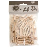 Chaks Hobby mini wasknijpers - 50x - naturel - hout- 2,5 cm