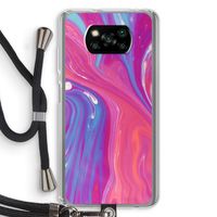Paarse stroom: Xiaomi Poco X3 Pro Transparant Hoesje met koord