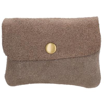 Charm London Suède Etui Portemonnee Elisa Donker Taupe