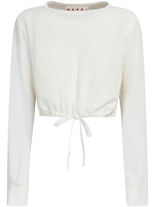 Marni sweat crop à patch logo - Blanc