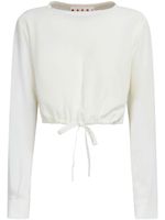 Marni sweat crop à patch logo - Blanc