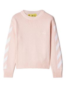 Off-White Kids pull nervuré à motif Arrows - Rose