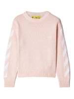 Off-White Kids pull nervuré à motif Arrows - Rose - thumbnail