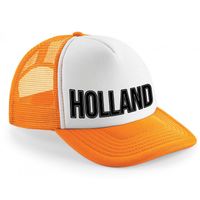 Holland zwarte letters supporter snapback cap/ truckers petje Koningsdag en EK / WK fans - Verkleedhoofddeksels