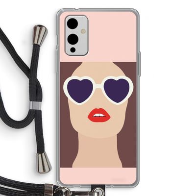 Red lips: OnePlus 9 Transparant Hoesje met koord
