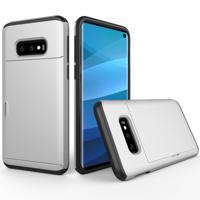 Schokbestendig robuuste Armor beschermende case voor Galaxy S10e met kaartsleuf (zilver)
