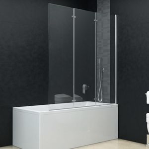 VidaXL Douchewand inklapbaar 3 panelen 130x138 cm ESG