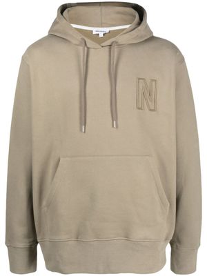 Norse Projects Hoodie met logopatch - Groen Norse Projects Hoodie met logopatch - Groen